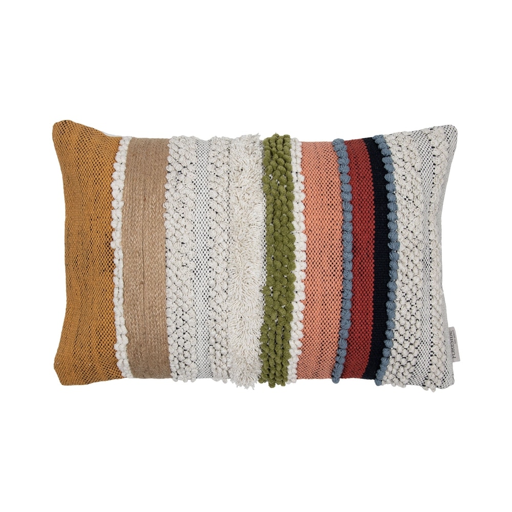 E by design PS766BL2-26 Multi Stripe Print Pillow E by design PS766BL2-26 Multi Stripe Print Pillow